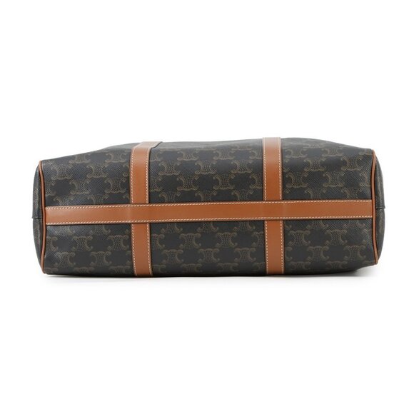 CELINE Triomphe Vertical Travel Bag PVC/Leather Black/Tan 194822 - Picture 6 of 16